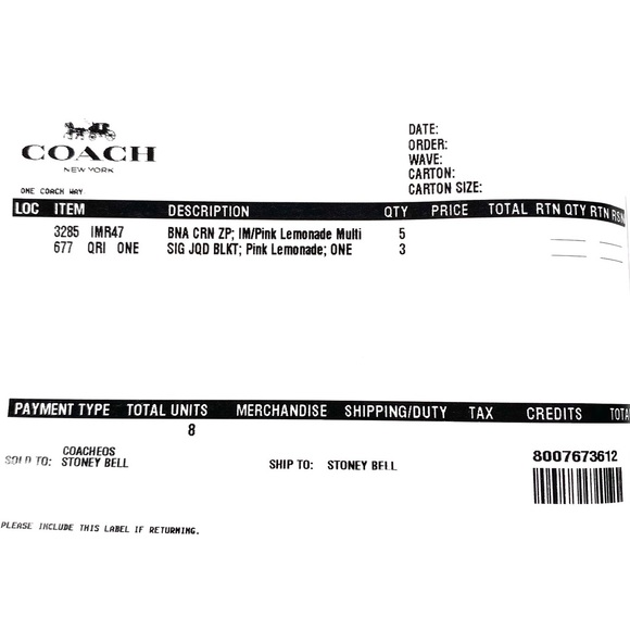 Coach Scarf 72”x22” Signature Logo #677 - Picture 9 of 9